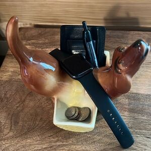 Dachshund Ceramic Dresser Caddy Valet Planter Vintage 1950's A.L.Hirsch Rover